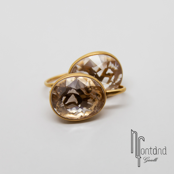 Pomellato Orecchini collezione ARABESQUE in oro rosa 18kt e cristallo di rocca